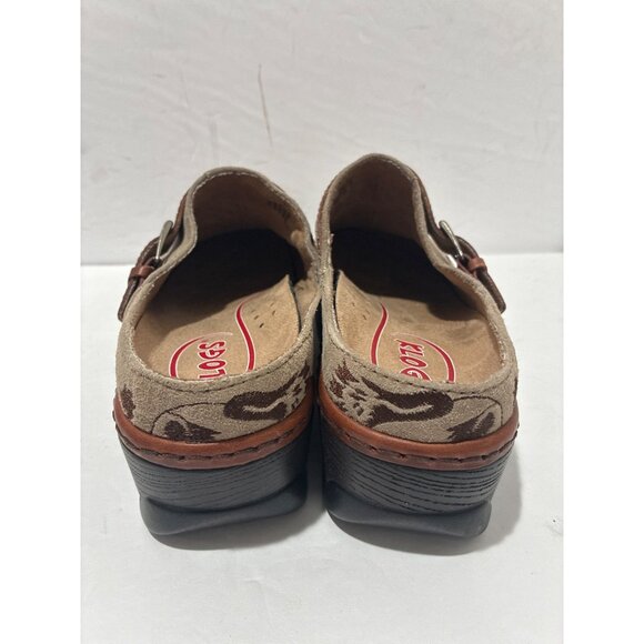 Klogs Austin Taupe Suede Floral Forest Walking Womens Anti Slip Mules Sz 9.5 w - Picture 3 of 6